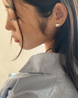 シフォンハートピアス (シルバー)