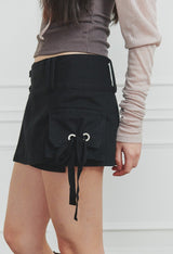 TINA BUCKLE CARGO SKIRT black