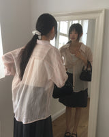 Netin Overfit See-Through Stripe Shirt