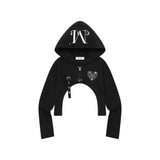 ROVENT METAL LOGO BOLERO HOOD ZIP-UP (2Color)