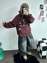 SHOULDER ARM PRINTING TATTOO PATCH CHERRY HOODIE🍒🩵🤍3COLOR