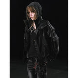2024FW“rain” Fur collar leather jacket