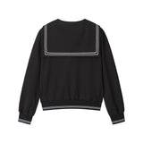 セーラーカラージップアップジャケット - ブラック
