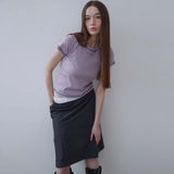 Logo Stitch T shirt  Purple