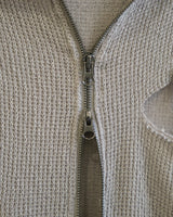 Broken Knit Hooded Zip-Up