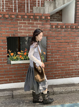 Rahini Layered Half-Neck Cap Short Sleeve Knit