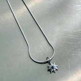 Minimalist Starburst Silver Snake Chain
