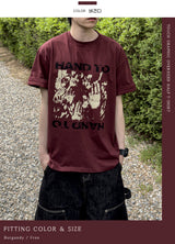 タッチグラフィックオーバーサイズハーフTシャツ