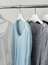Two-wear loose long-sleeved off-shoulder T-shirt