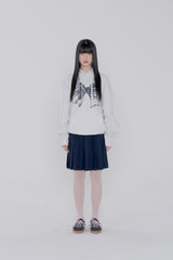 RIBBON LOGO HOODIE - LIGHT GRAY