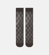Check sheer knee socks