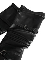 1201 Belted Platform Long Boots (5cm)