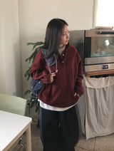 [unisex] バルデト起毛カラーフリーススウェットシャツ