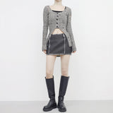Swanne Damage Cardigan + Cropped Sleeveless Set