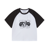 25SS スペースラビットラグランクロップ半袖Tシャツ ブラック