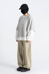 Zen Layered Damage Crop Sweatshirt