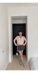 Gray Slimming Mini Pants Skirt