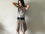 Plaid chiffon シャーリングジップアップ (2color)