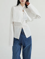 [SET] Bolero Shirt + Strap Sleeveless Top