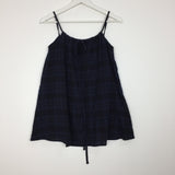 Tie-up check nasi blouse (2color)