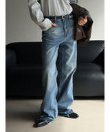 [Unisex] Fade cutting long flare denim pants