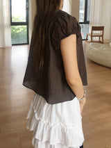 Olive tie blouse