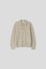 Angora semi-cropped collar cardigan