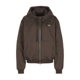 LAYERED STRING HOODIE ZIP-UP [BROWN]