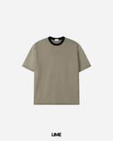 モスプリントストライプショートスリーブTシャツ