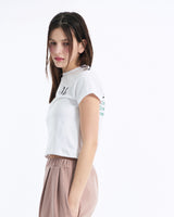 SLOGAN HALF T (Crop, Loose fit)