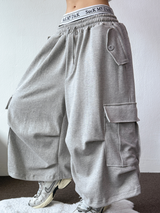 HIP LONG POCKET PARACHUTE CARGO BERMUDA 🤎🩶🖤🤍4COLOR