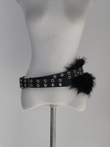 eyelet fur belt (2color)