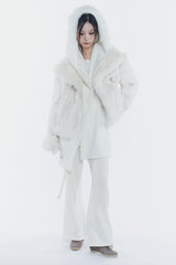 CARRIE HOODED MUFFLER ivory