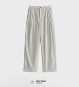 ルックエバーアイスバックバンディングピンタックワイドフィットスラックス