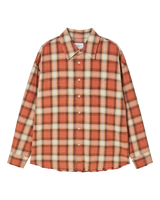 25FW DISTRESSED CHECK COTTON SHIRT ORANGE