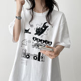 ブラック キャット ボクシー ショートスリーブ Tシャツ (3 colors)