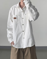 Drain Patch Work Shirt Jacket