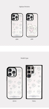 [Mademoment] vintage heart bear design iphone epoxy case