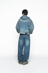 25SS OVERSIZE DENIM HOODIE TRACKER LIGHT BLUE