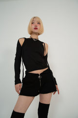 NECK STRAP TEE_BLACK
