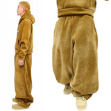 Wide corduroy mink napping pants