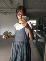 バックレスプレイドワンピース (2color)