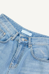 Air Blue Washed Denim Bermuda Pants