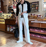 LMN ツータックパッチサイドバンディングワイドパンツ (3 colors)