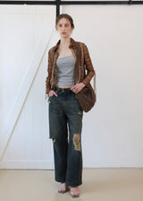 Lace Flower Shoulder&Cross Bag_Brown