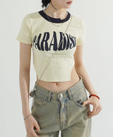Paradise Side Cutting Cropped T-Shirt