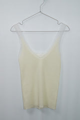 レース ディープVニット (Ivory)