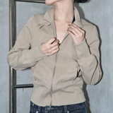HIGH NECK ZIP-UP SLIM JACKET (MOCHA BROWN)