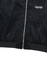 25FW WOMAN VELVET HOODIE JACKET BLACK
