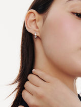 26SS★ Essence (W) Round Bezel Tennis One-Touch Earrings S